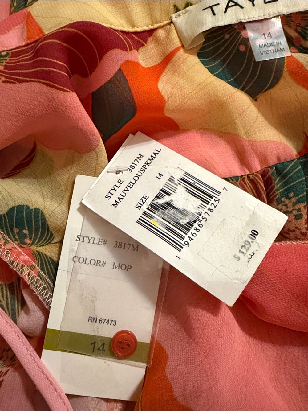 Taylor Floral Maxi Dress in Pink, Coral and Green - Picture 8 of 8